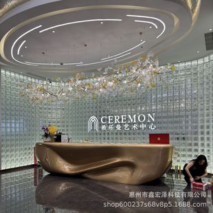 Fiberglass Reception Desk Painted Front Desk Lobby Sales Department Service Desk Beauty Salon Front Desk Shopping Mall Guide Water Bar