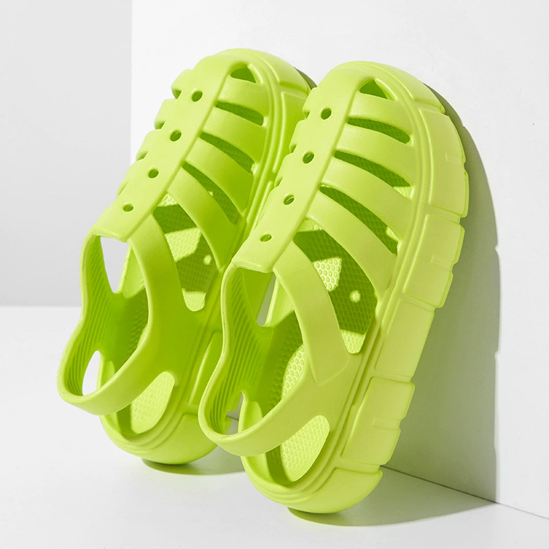 Новые Римские сандалии толстой подошвой спортивная верхняя одежда EVA Crocs обувь Баотоу пляжные тапочки с плоской подошвой повседневный стиль