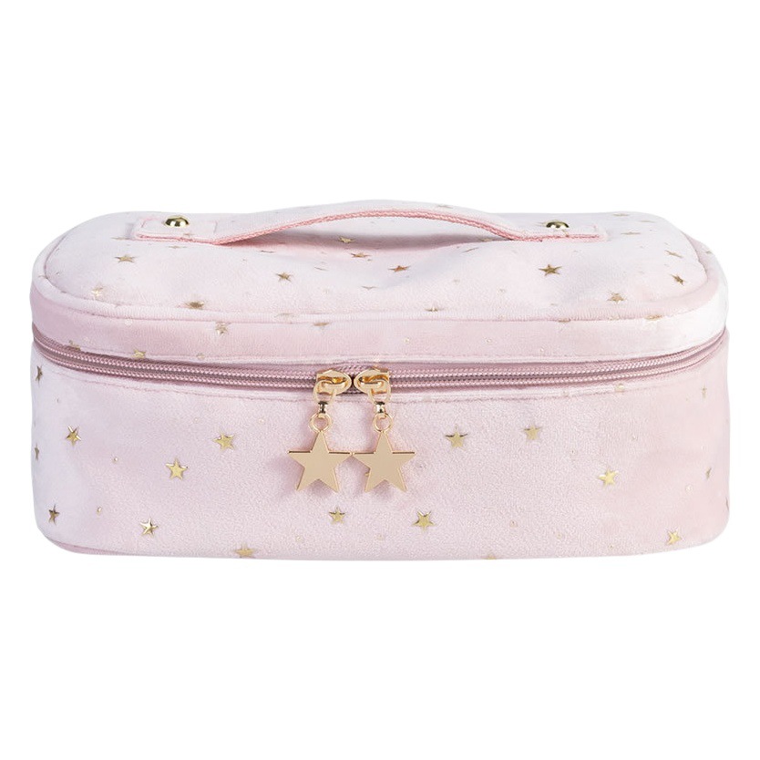 Bronceado terciopelo bolsa de cosméticos bolsa de lavado nuevo estilo nórdico ins Internet celebridad de las mujeres portátil de gran capacidad bolsa de almacenamiento traje