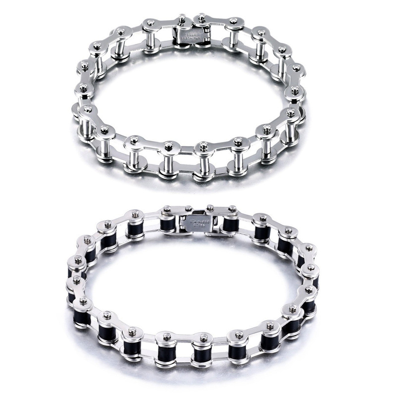 Punk Personality Stainless Steel Bracelet Men's Jewelry Smooth Bicycle Chain Shape Fashion Jewelry Women's Accessories Punk Personality Stainless Steel Bracelet Men's Jewelry Smooth Bicycle Chain Shape Fashion Jewelry Women's Accessories