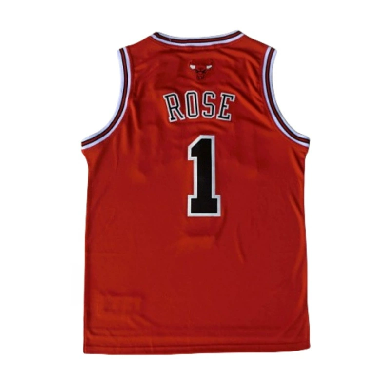 Баскетбольная форма Chicago №1 Rose джерси, NBA Bulls Rose, ретро вышивка