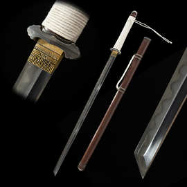 高档手工素装夹钢唐横刀一体长刀具冷兵器龙泉市刀剑收藏开刃