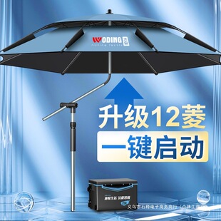Sixth Generation 2025 New Model] Crutch Fishing Umbrella Universal Adjustment Wind and Rain Resistant Prismatic Umbrella Professional Fishing Umbrella for Fishing
