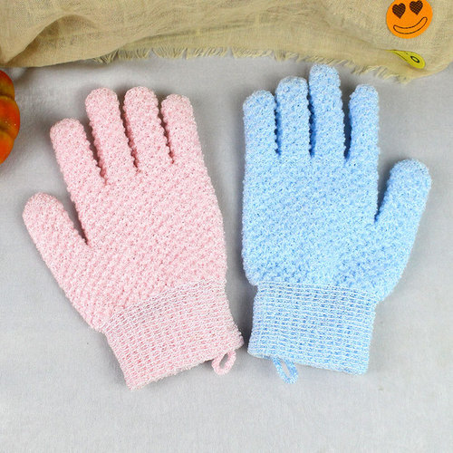 Amazon Double-Sided Jacquard Bath Gloves Frosted Thickened Bath Gloves Mud Rubbing Back Bathing Artifact