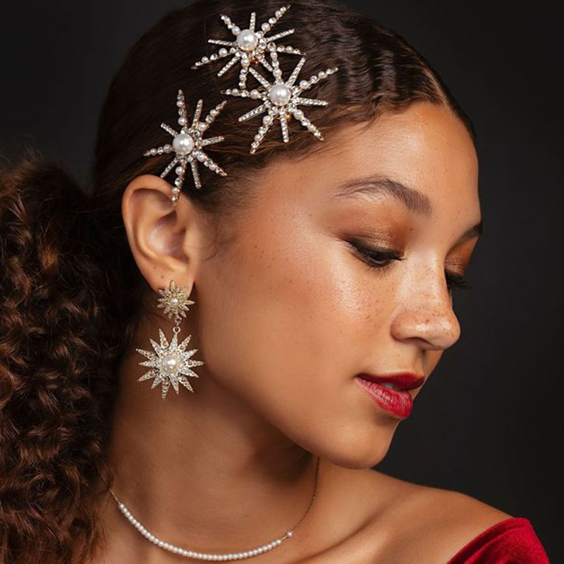 Europa y los Estados Unidos venden peinado de sol temperamento novia diamante clip lateral clip accesorios de hadas alpinos de pelo