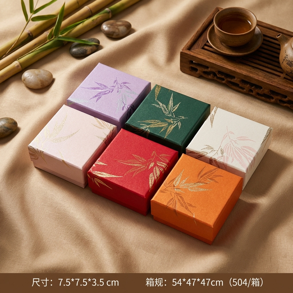 Nuevo estilo chino flor flor caja de joyería caja de embalaje de tamaño pequeño relieve caja de anillo caja de pulseras caja de joyería al por mayor