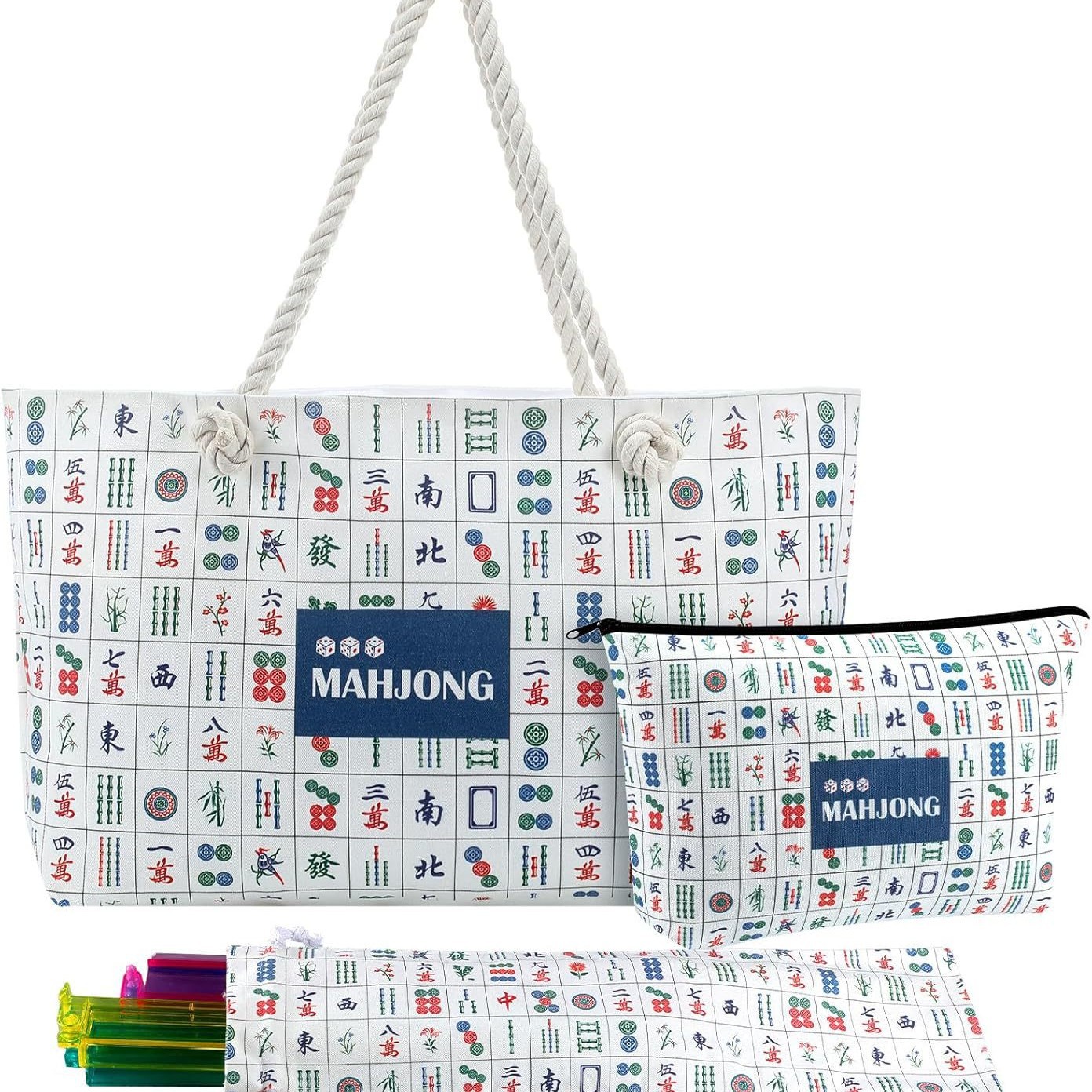 亚马逊跨境新款麻将收纳包大容量旅行化妆包便携多功能洗漱包