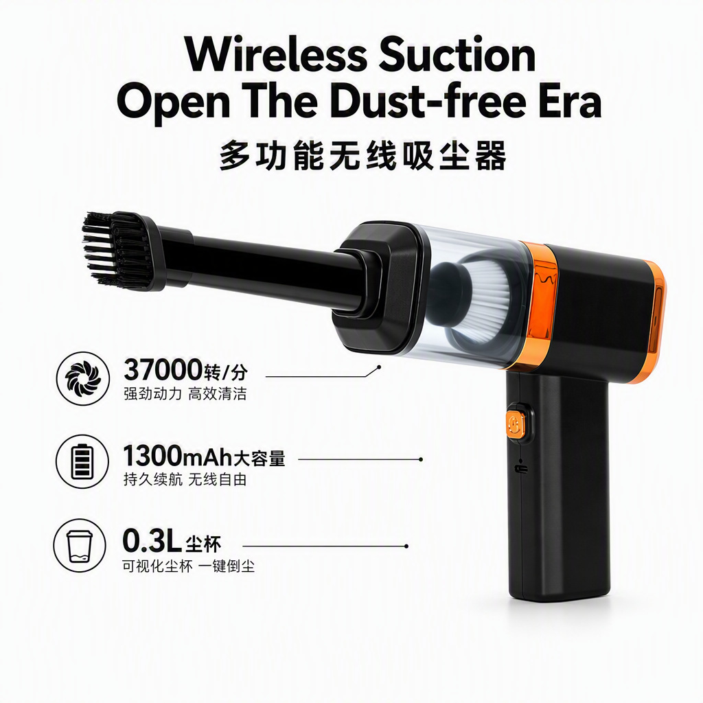 Car Wireless Vacuum Cleaner High Power High Suction Mini Handheld Car Household Indoor Small Electric Vacuum Cleaner