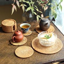 越南老藤编杯垫茶具手工餐垫桌藤垫隔热菜垫子碗垫创意紫砂壶碗垫