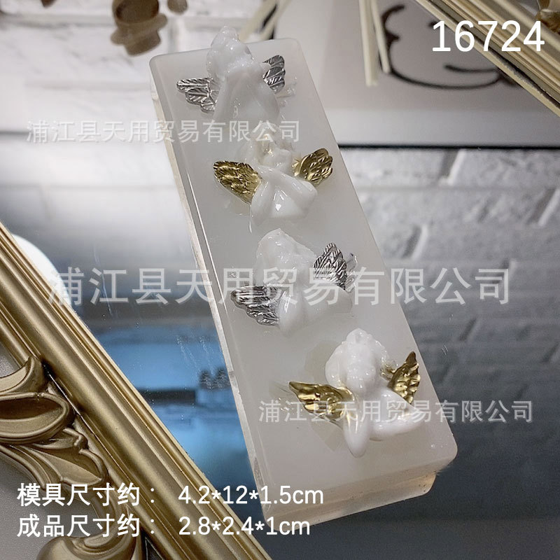 Cristal epoxi hecho a mano DIY expresión facial múltiple espejo Ángel elfo epoxi molde de silicona Mesa decoración molde