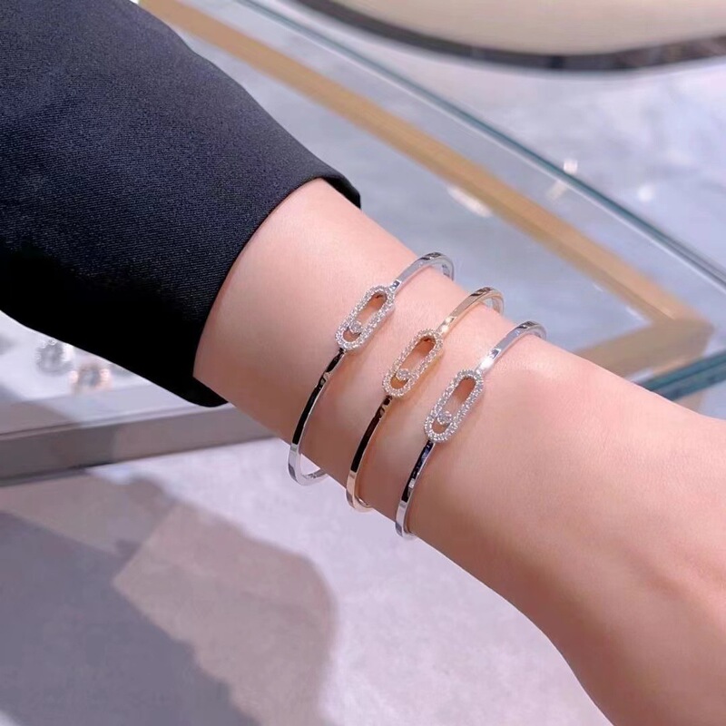 Meijia Bracelet for Women, Single Diamond Sliding Full Diamond, Dynamic, Fashionable, Versatile, High-End Rose Gold Bracelet, Women's Jewelry