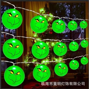 Grinch Halloween Light String Led Light String Cross-Border DIY Pattern Atmosphere Decorative Ball