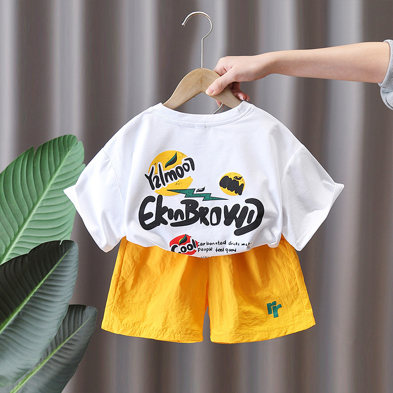 7163 traje de pantalón de verano para niños 2025 nuevo estilo ropa de manga corta de verano para niños pequeños