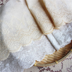 刺繍補助材料杏色米白ロリータスカート裾女装童装補助材料幅18cm綿布レース