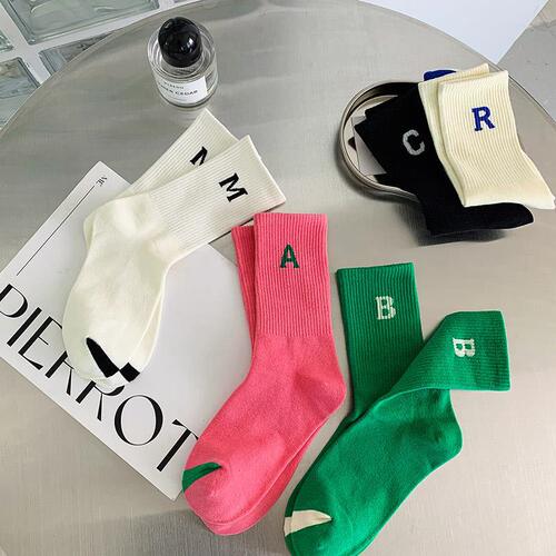 Autumn and winter socks, mid-length cotton socks, Korean trendy outer wear socks, versatile long-tube socks for women, wholesale