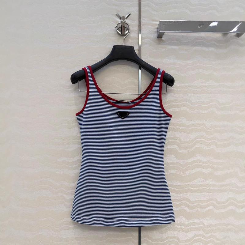 Nanyou High-Quality P-Brand 26 New Striped Color-Blocked Camisole Fashion Inner Wear Top, Slimming and Beautiful Back Design, Suitable for Outerwear