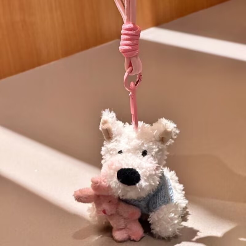 파란색 토끼 웨스트 하이랜드 펜던트-고품질 끈