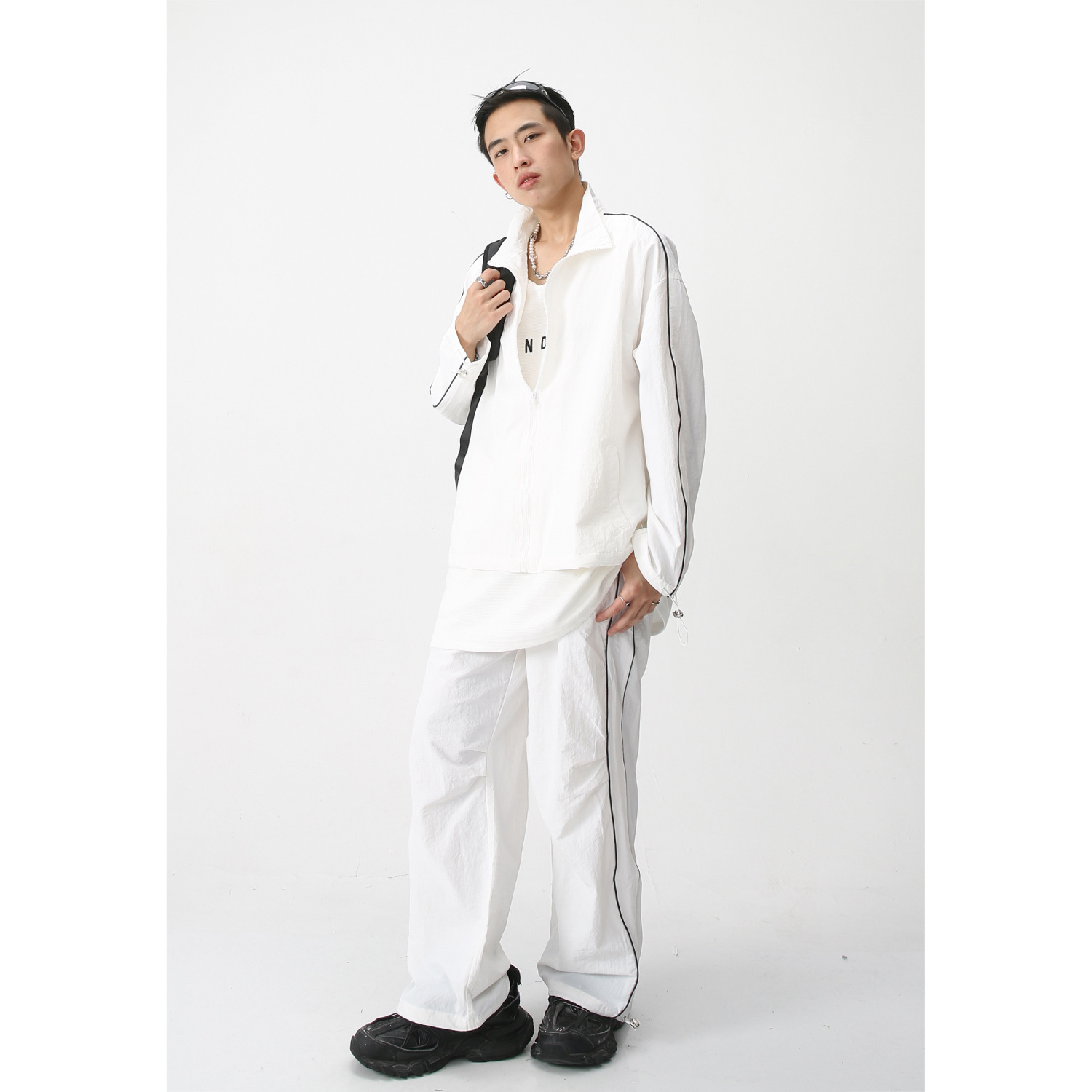 Mtlclothes ropa de los hombres | 2023 primavera nuevo casual coreano chaqueta deportiva pantalones sueltos