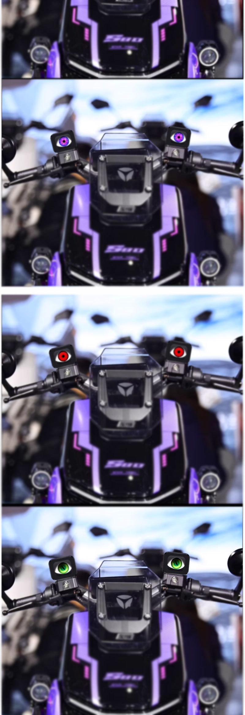 Car Electric Vehicle Led Devil Eye Rearview Mirror Modified External Eye Light Eagle Eye Light Multi-Mode Blinking Light