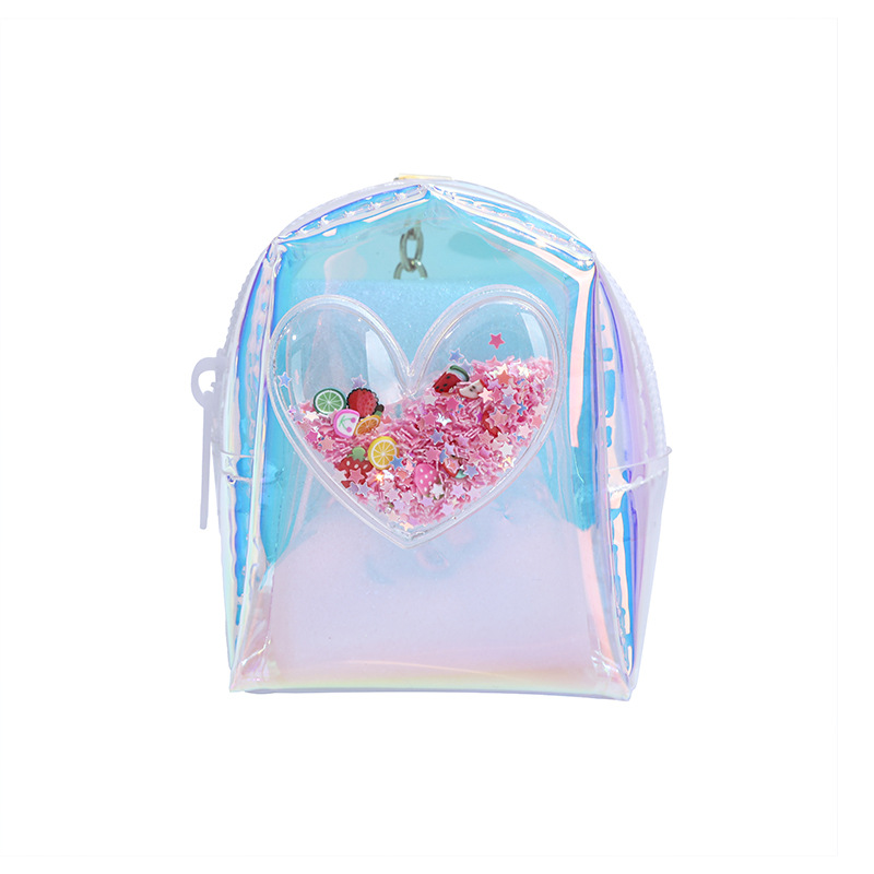 Mini bolso A0038 para niñas, monedero con efecto líquido y colores brillantes, mochila infantil.