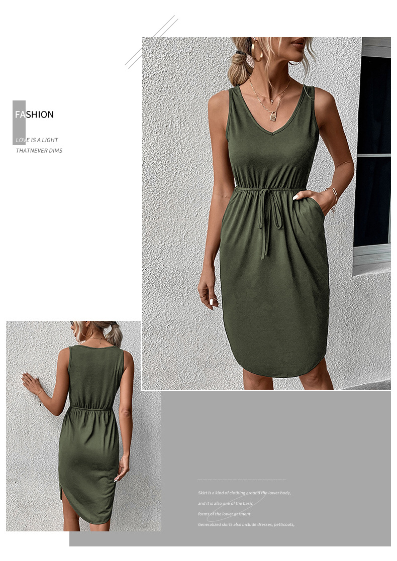 Summer Women Wear Sleeveless Casual Solid Color Dress 11 Summer Women Wear Sleeveless Casual Solid Color Dress