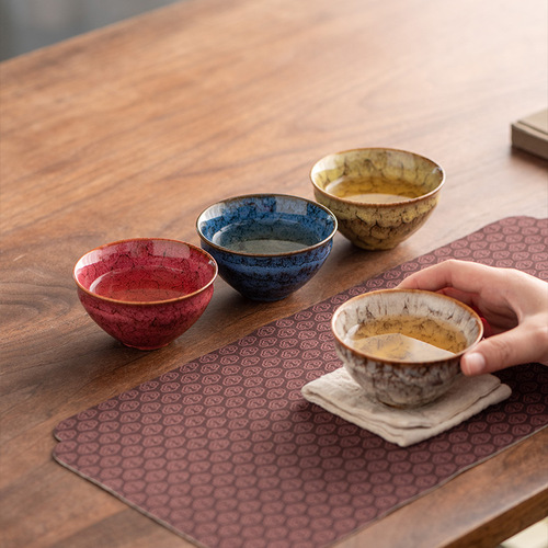 Boutique kiln tea cup master tea cup ceramic kung fu tea set tea bowl set home gift built five elements cup