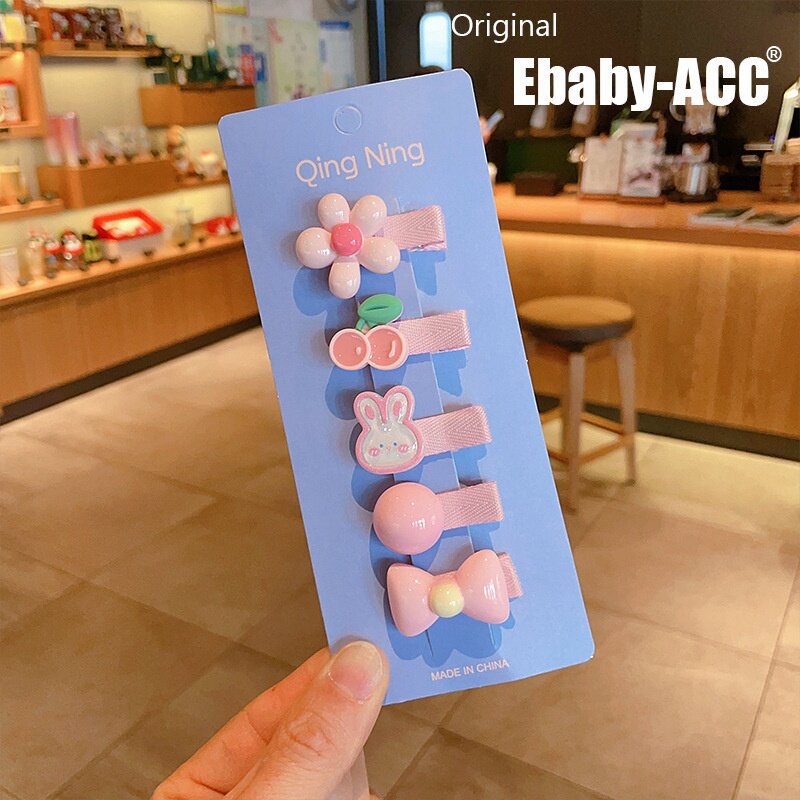 Hermosos clips de cabello de color para niños coreanos de alto nivel sensación de arco de niñas bolsa de tela no daña clips de cabello de bebé