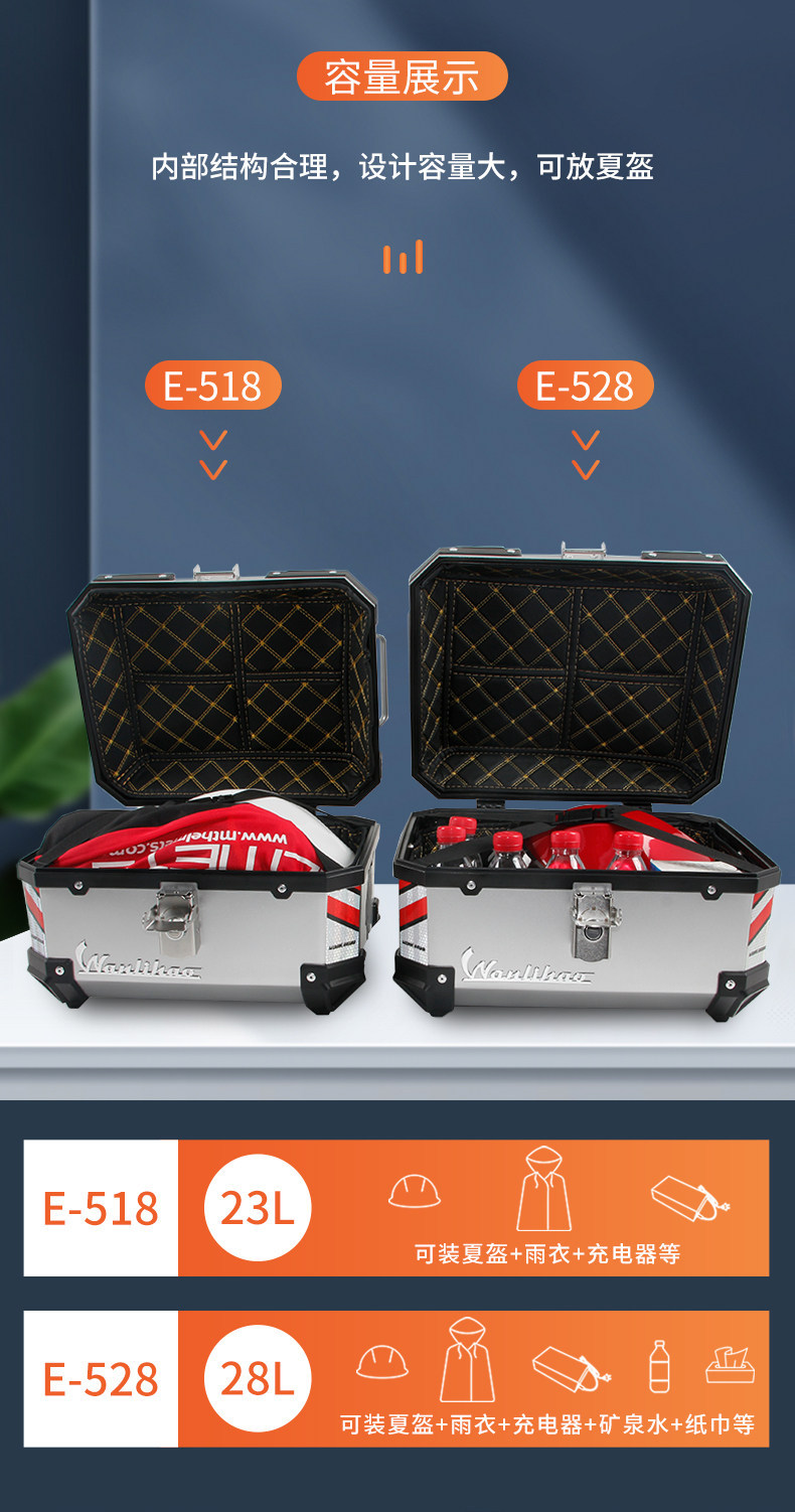 Wanlihao Battery Honda Liexing Motorcycle Tail Box, Universal Small Non-Aluminum Alloy Tail Box for Electric Vehicles