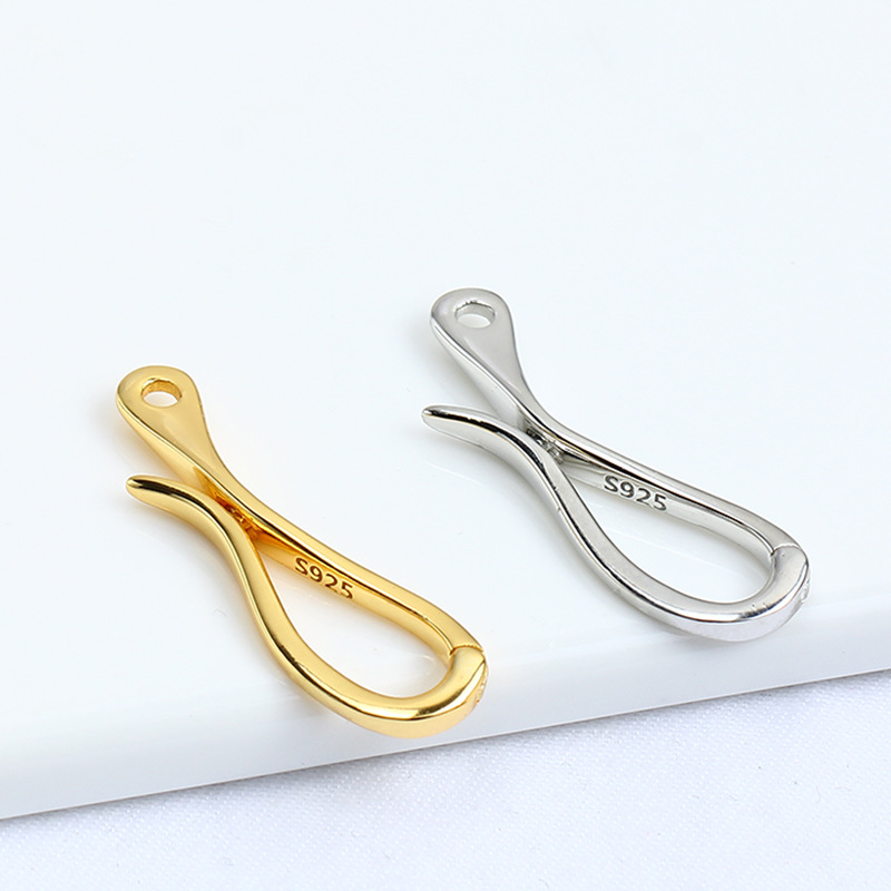 S925 Sterling Silver Jewelry Buckle Hook Necklace Buckle Connecting Buckle Bracelet Pearl Buckle DIY Jewelry Accessories for Women