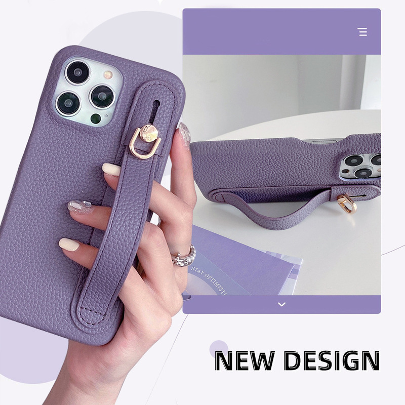 Samsung S25 Leather Phone Case Ins Half-Cover S26Plus Wristband Stand S20Fe Anti-Fall Shell Protective Cover Suitable for Samsung S25 Leather Phone Case Ins Half-Cover S26Plus Wristband Stand S20Fe Anti-Fall Shell Protective Cover Suitable for