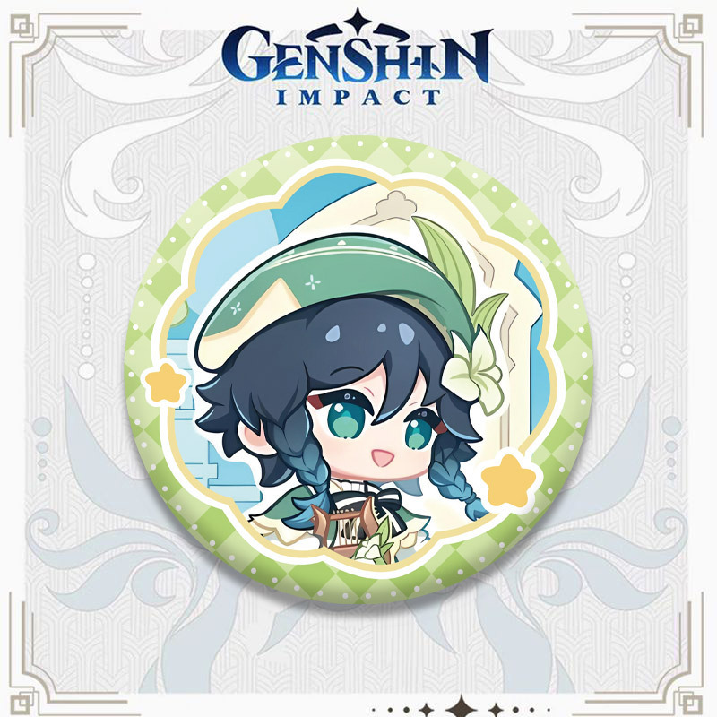 新款原神四周年Q版吧唧芙宁娜周边镭射温迪徽章挂件摆件谷子礼物|undefined