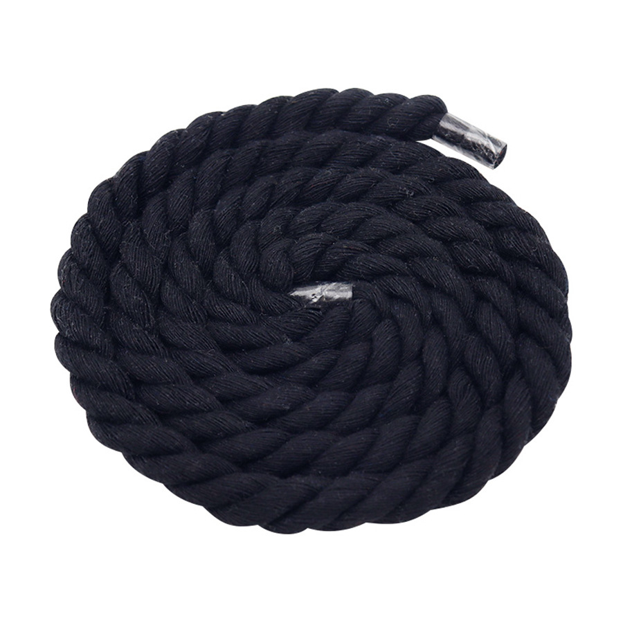 Cuerdas trenzadas a mano Kurojin gruesas 1cm redondas de color sólido de tres hebras de algodón cordón de cáñamo zapatos bolsas decoración de ropa