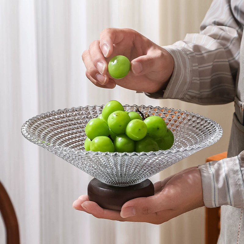 Solid wood bottom fruit plate seat office French restaurant home living room coffee table front desk fruit plate place high-quality fruit basket