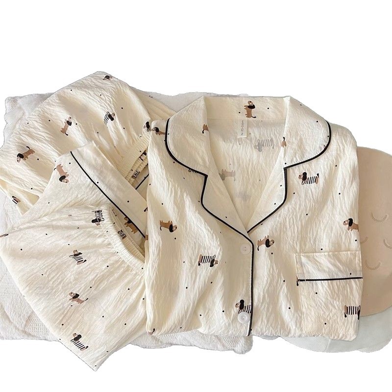 120G nubes de algodón pijama de manga corta tres piezas set ropa para el hogar sudeste asiático TK pedidos de comercio exterior transfronterizo entidad mayorista