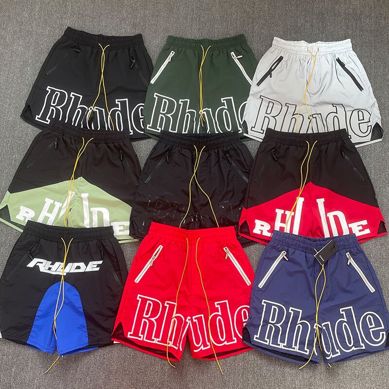 Rhude Marlboro Shorts American Fashion High Street Sports Casual Loose Beach Shorts Kanye Fog Five-Point Pants for Men