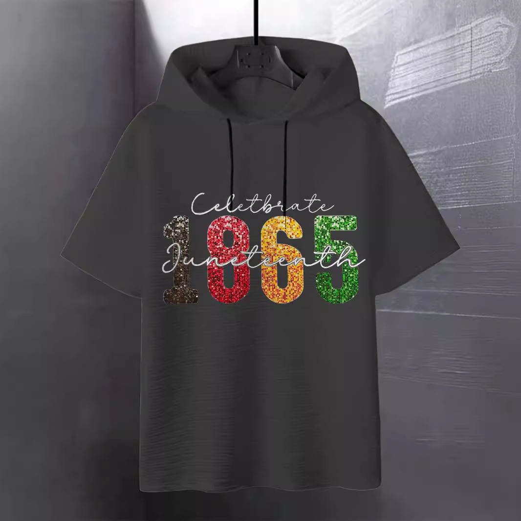 2025新款潮牌跨境春夏季3D热门数码印花男装连帽短袖套头上衣