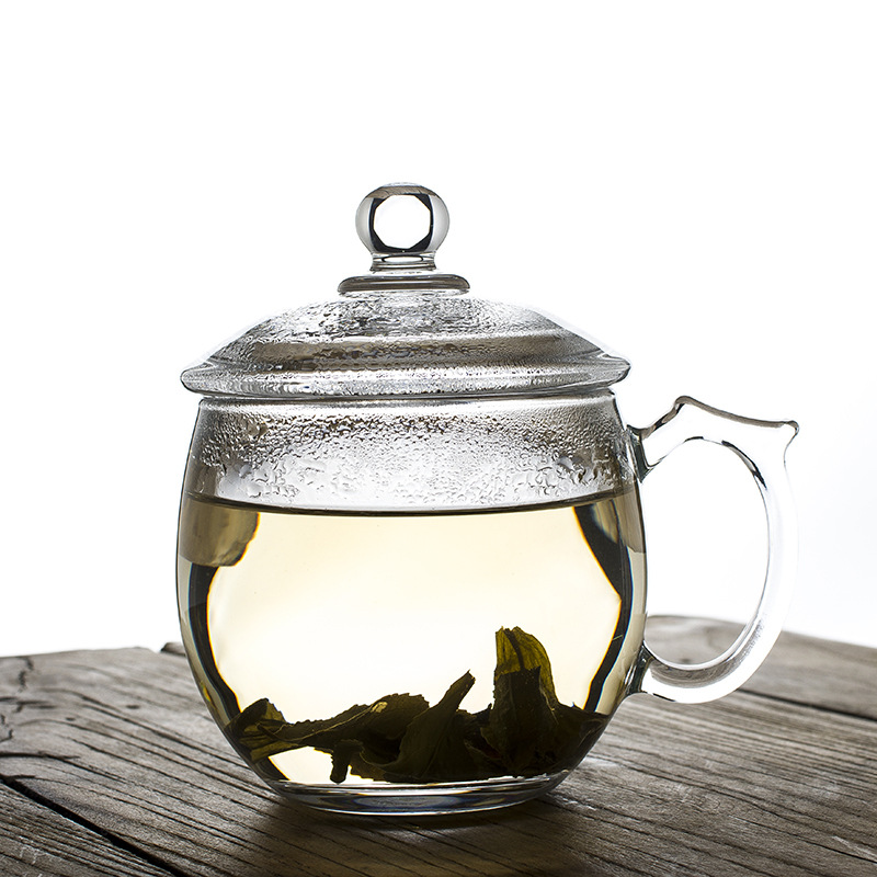 丽尊超厚实高透亮精制大肚泡绿茶饮料咖啡办公室带盖杯子早餐牛奶