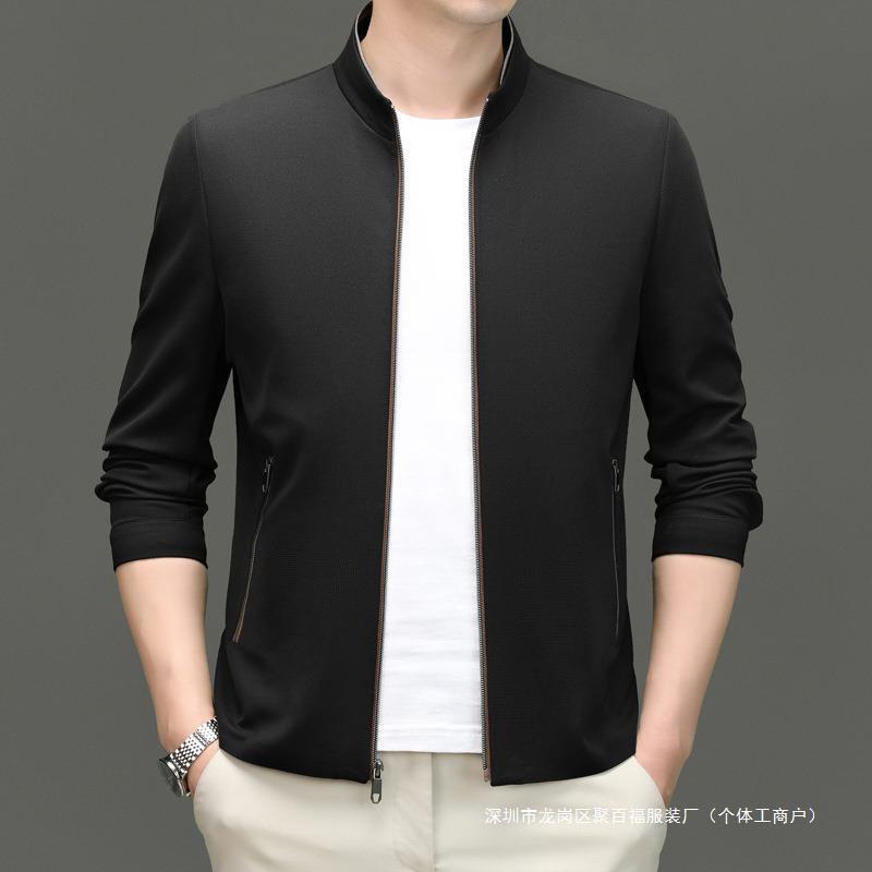 Counter fashion jacket men's spring and autumn thin middle-aged baseball collar coat windproof stand collar casual jacket wholesale Counter fashion jacket men's spring and autumn thin middle-aged baseball collar coat windproof stand collar casual jacket wholesale