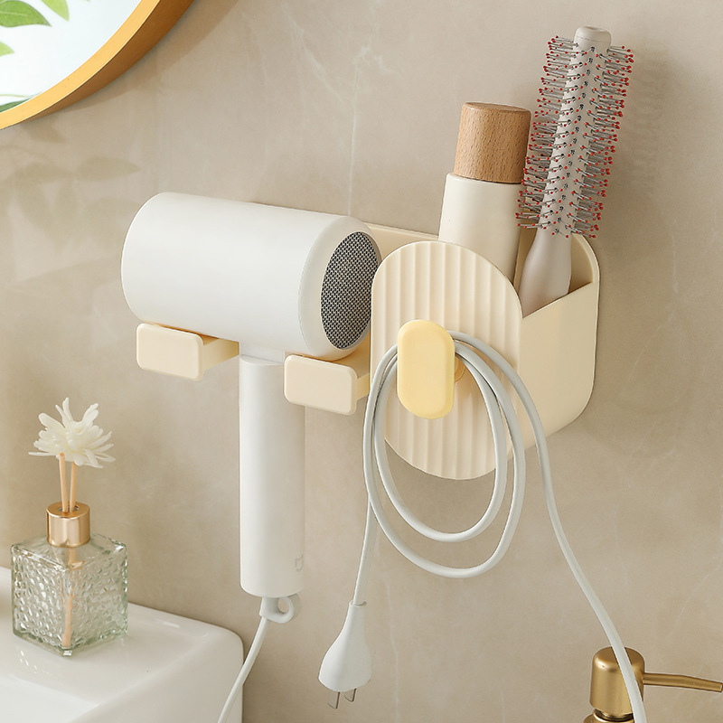 Hair Dryer Storage Rack Punch-free Toilet Wall Hanging Hair Dryer Bracket Bathroom Dryer Rack Storage Artifact