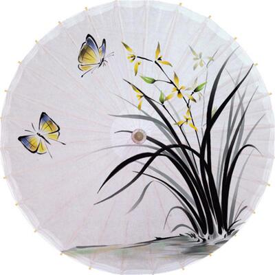 油纸伞防雨防晒实用男女汉服复古风舞蹈演出古典传统【国画兰花】|ms