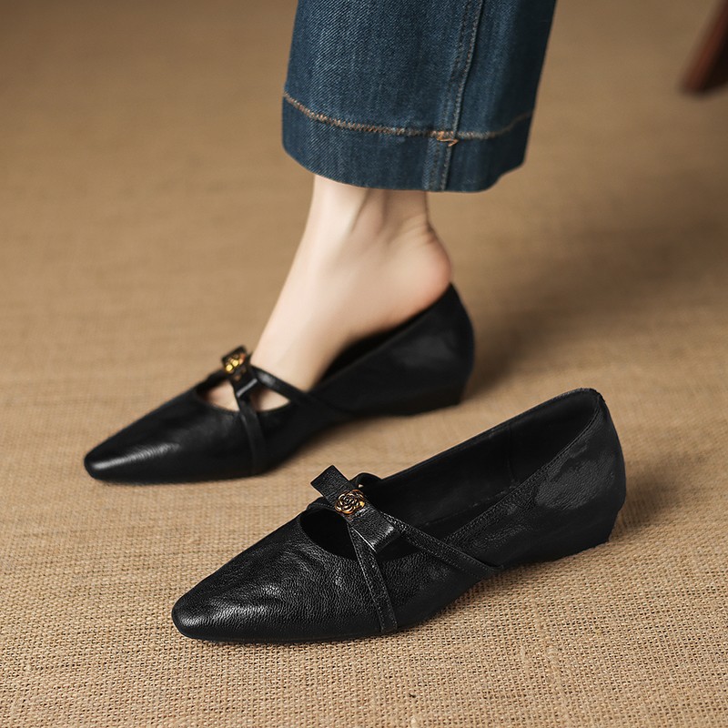 2026 primavera y verano nueva moda versátil puntiagudos zapatos Lefour zapatos de mujer superficial zapatos de trabajo de suela suave