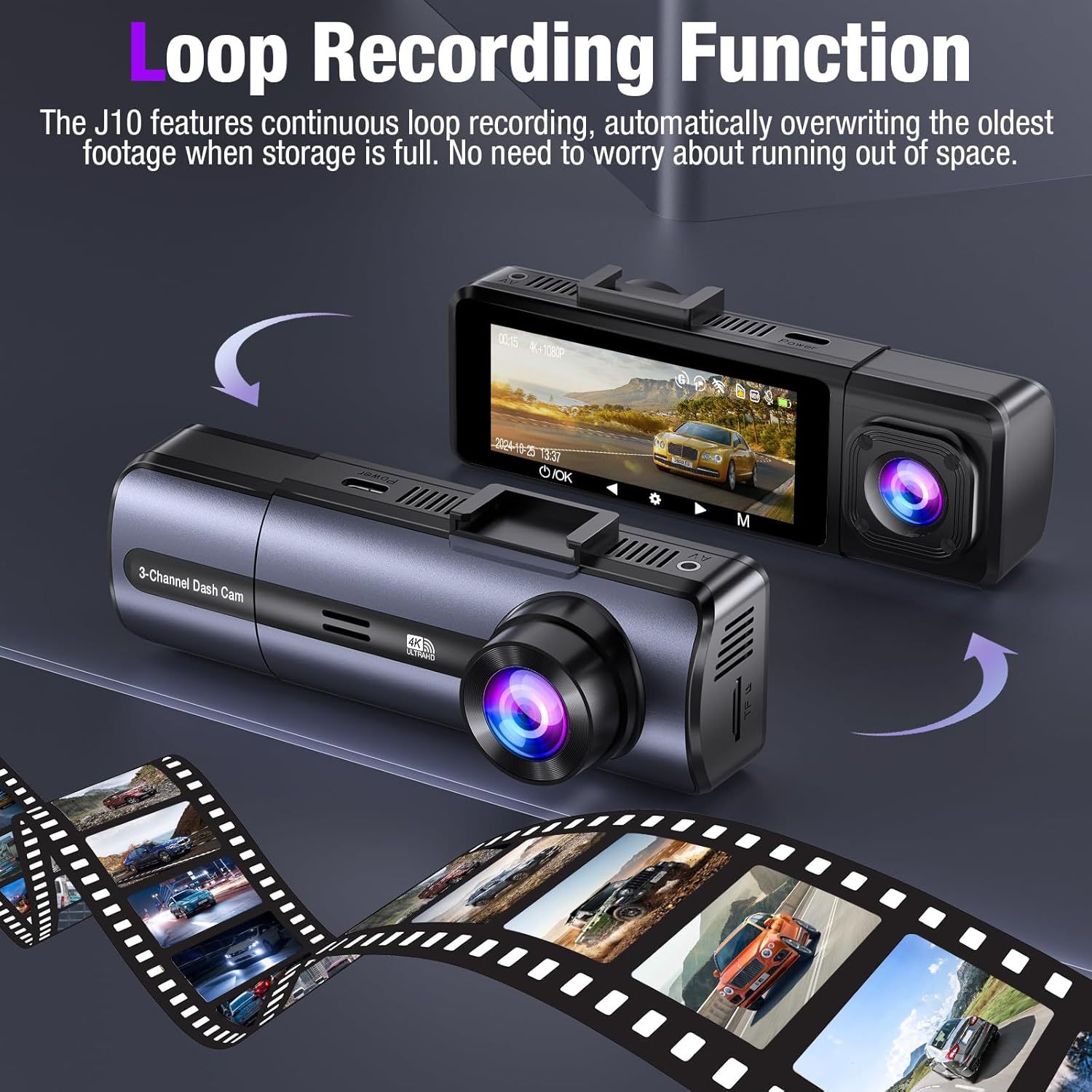 4K 5G WiFi Dash Cam Infrared Night Vision 24H Parking Monitor