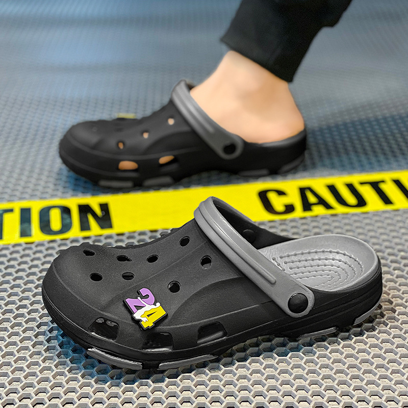 Zapatos con agujeros de gelatina, zapatillas Baotou de gran marca del mismo estilo, sandalias antideslizantes casuales para hombres, zapatos de vadeo con suela gruesa