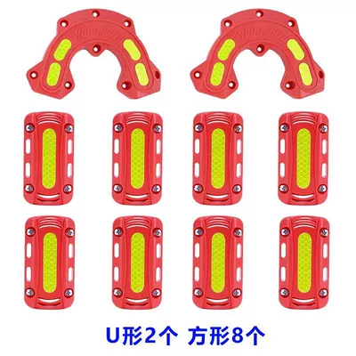 Vehicle Bumper Protection Anti-Fall: Motorcycle bumper - red-2-u-shaped-8-square-pieces