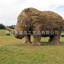 大型稻草人工艺品雕塑抗老化 主题公园仿真动物造型稻草人工艺品