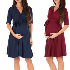 欧米の婦人服アマゾンeBay速売通wish新型純色妊婦ワンピース