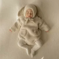 Демисезонный детский тёплый двусторонний бархатный боди для новорождённых, корейский стиль, детская одежда