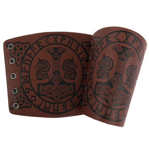 Cross-border hot sale Nordic Viking style Thor's hammer embossed wristband medieval Renaissance COS accessories