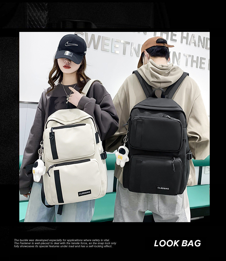 Streetwear Color Block Square Zipper Functional Backpack display picture 1