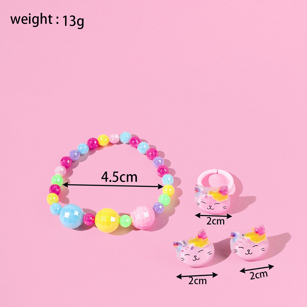 Korean Style/korean Style Cat Plastic No Inlaid Ball Bead Chain Suit display picture 4